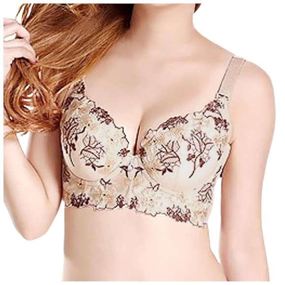 Women Super Push Up Bra Embroidery Lingerie Lace sexy floral Thick Padded Bras - Picture 6 of 15